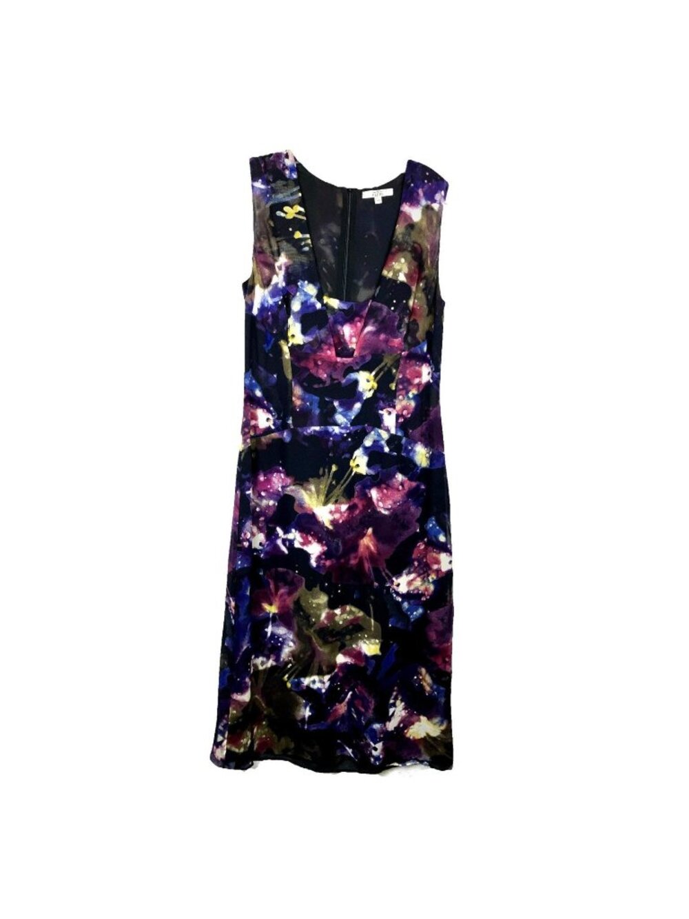 44 Gianfranco Ferre Japan Cosmic Galaxy Floral Abstract Print Dress Cosmos